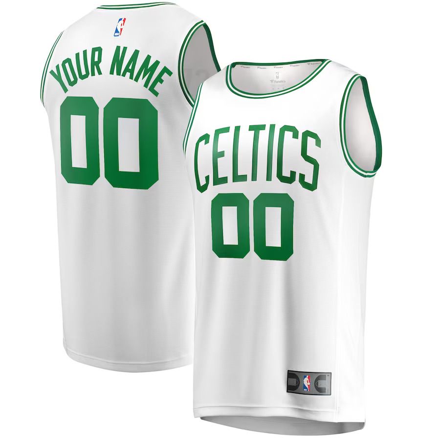 Men Boston Celtics Fanatics Branded White Fast Break Replica Custom NBA Jersey
